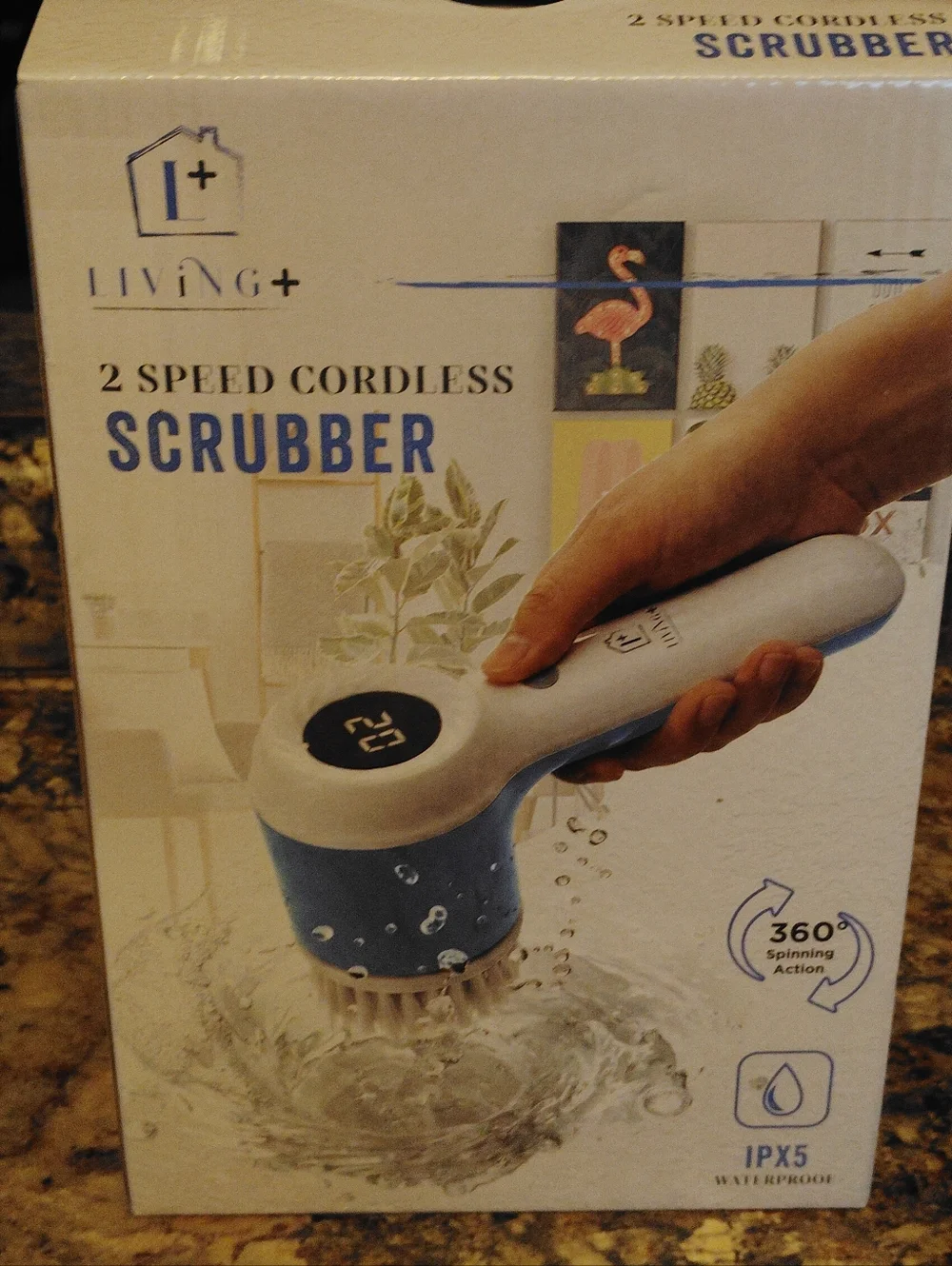 2-Speed Cordless Scrubber – White and Blue Multiple Uses Available Brand New